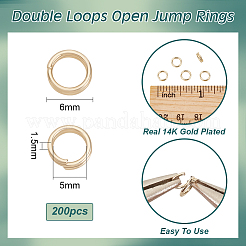 200Pcs Rack Plating Brass Split Rings&nbsp;KK-BC0013-85A