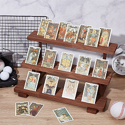 3-Tier Wood Jewelry Display Card Display Riser Stands&nbsp;ODIS-WH0086-104B