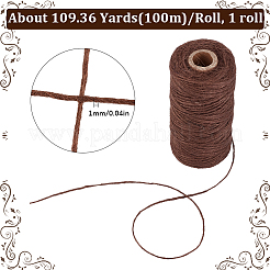 100mの麻ロープ  ジュートより糸  DIYクラフト用  キャメル  1mm&nbsp;OCOR-SP0001-23H