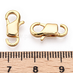 真鍮カニカン  開いた穴  ジュエリー作りのための  18KGP本金メッキ  15x7.5x3mm  穴：3x2.5mm&nbsp;KK-N254-09G