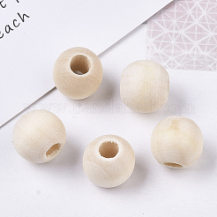Unfinished Natural Wood European Beads&nbsp;WOOD-Q041-04E