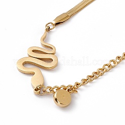 Crystal Rhinestone Pendant Necklace with 304 Stainless Steel Herringbone Chains&nbsp;NJEW-P269-04B-G