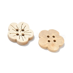 Carved 4-hole Basic Sewing Button in Flower Shape&nbsp;NNA0YYS