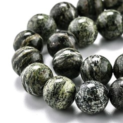天然緑のゼブラジャスパービーズ連売り  ラウンド  10.5mm  穴：1mm  約37個/連  15.35インチ（39cm）&nbsp;G-L574-05C
