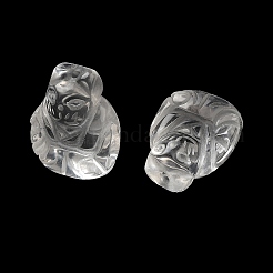 天然水晶彫刻半穴ビーズ  ロッククリスタル動物ビーズ  サル  19x14.5x10.5mm  穴：1mm&nbsp;G-K367-02C