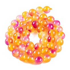 天然石マレーシアジェイドビーズ連売り  ラウンド  染め  ゴールド  8mm  穴：1mm  約48個/連  15インチ&nbsp;G-A146-8mm-C15