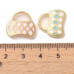 合金エナメルチャーム  ゴールドカラー  バッグチャーム  ミックスカラー  16x17x3mm  穴：5x8mm&nbsp;ENAM-R147-11G