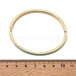 女性用304ステンレススチール製エナメルヒンジ付きカフバングル  イオンプレーティング（ip）  18KGP本金メッキ  ターコイズ  内径：1.97x2.36インチ（5x6cm）&nbsp;SA-CBAC920-15G-01C