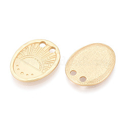 合金ペンダント  オーバル  カドミウムフリー＆鉛フリー  マットゴールドカラー  21x16.5x1.5mm  穴：2.2mm&nbsp;PALLOY-N179-29MG