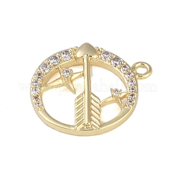 Brass Micro Pave Clear Cubic Zirconia Pendants&nbsp;FIND-B077-02G-04