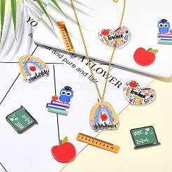 12Pcs 6 Styles Study Style Opaque Acrylic Double Sided Pendants&nbsp;FIND-CJ0002-52