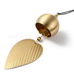 Leaf Brass Wind Chimes&nbsp;AJEW-P110-01B