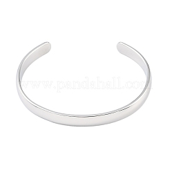 変色しない304ステンレススチールオープンカフプレーンバングル  ステンレス鋼色  内径：2-5/8インチ（6.6cm）  8mm&nbsp;BJEW-H591-01P-02