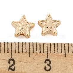 CCBプラスチックビーズ  スター  ゴールドカラー  6.5x6.5x3mm  穴：1.4mm&nbsp;LS-CCB-L014-09G