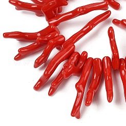 Opaque Acrylic Imitation Coral Beads Strands&nbsp;SACR-P033-01A-06