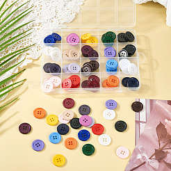 120本20色4穴レジンボタン  縫製用  フラットラウンド  ミックスカラー  20x2.5~3mm  穴：2mm  6個/カラー&nbsp;BUTT-TA0001-29B