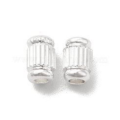真鍮ビーズ  カドミウムフリー＆鉛フリー  コラム  925銀メッキ  6x4mm  穴：1.5mm&nbsp;KK-H442-99S