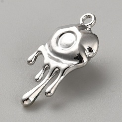 ホワイトシリーズ ラブボウ 合金アクリルペンダント  プラチナ  26.5x12.5x8.5mm  穴：1.8mm&nbsp;PALLOY-WH0115-01P-14