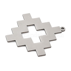 ステンレスペンダント201個  レーザー切断  クロスチャーム  変色防止  ステンレス鋼色  35x32x1mm  穴：1.6mm&nbsp;STAS-S174-24P