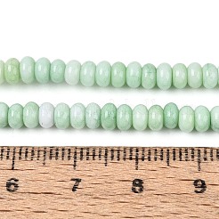 グラデーション染めガラスビーズ連売り  イミテーション翡翠  ロンデル  アクアマリン  4~4.5x2.5mm  穴：0.6~0.7mm  約142~152個/連  14.57~15.55''（37~39.5センチメートル）&nbsp;GLAA-T030-07A-06
