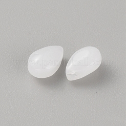 5個のガラスペンダント  ティアドロップチャーム  ホワイト  9x5.5x4.5mm  穴：1mm&nbsp;GLAA-TAC0023-01E