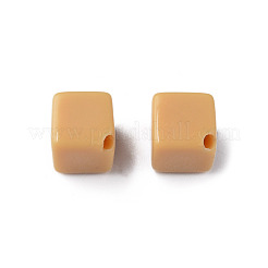 不透明なアクリルビーズ  キューブ  バリーウッド  13x14.5x14.5mm  穴：2mm  約530個/500g&nbsp;MACR-S373-135-A13