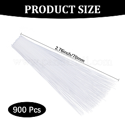 ニードルフェルト工芸用プラスチック模造動物のひげ900個。  ホワイト  70x0.1mm&nbsp;DIY-CY0002-72C