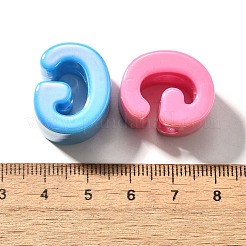 UVメッキ不透明アクリルヨーロピアンビーズ  大きな穴の開いた虹色のビーズ  虹色の  文字L  文字g  18.5~22.5x12~20x13~14mm  穴：6mm&nbsp;SACR-Z007-01G