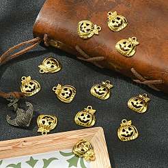 20Pcs Halloween Pumpkin Jack-O'-Lantern Alloy Pendants&nbsp;TIBEP-YW0001-43G