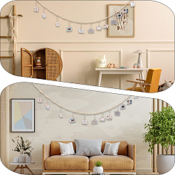 Wooden Bead Garland Hanging Photo Display with Clips&nbsp;DIY-WH20002-611A