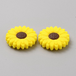 デイジー食品グレードの環境に優しいシリコンビーズセット  きいろ  30.5x8mm  穴：2mm&nbsp;SIL-WH0008-49B