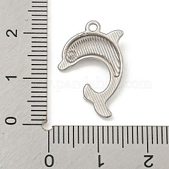 変色しない304ステンレススチールペンダント  イルカチャーム  ステンレス鋼色  20.5x15.5x2.5mm  穴：1.5mm&nbsp;STAS-I307-532P