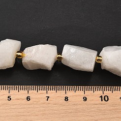 天然の白翡翠の原石ビーズ  ナゲット  シードビーズで  14~28x15~25x10~27mm  穴：1.2~1.4mm  約9~10個/連  7.76''~8.07''（19.7~20.5センチメートル）&nbsp;G-Z087-B10