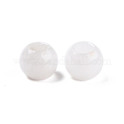 天然石ホワイトジェイドビーズ  大穴ビーズ  ロンデル  10~10.5x7.5~9mm  穴：5mm&nbsp;G-T092-10mm-20