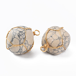 Natural Howlite Pendants&nbsp;G-N332-50-01