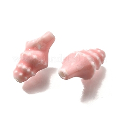 手作りの陶器ビーズ  巻き貝  ピンク  20x10.5x10mm  穴：1.8mm&nbsp;PORC-H013-03-04