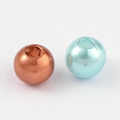 パール調アクリルビーズ  染め  ラウンド  ミックスカラー  4x3.5mm  穴：1mm  約18100個/ポンド&nbsp;PL607