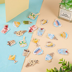 22 個 11 スタイル夏テーマ食品コンピュータ刺繍布自己粘着パッチ  マスクと衣装のアクセサリー  混合模様  2.3~4.2x1.6~3.4x0.2cm  2個/スタイル&nbsp;DIY-BT0001-56