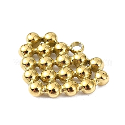 イオンプレーティング（IP）304ステンレスペンダント  ハートチャーム  18KGP本金メッキ  16x19x3mm  穴：2mm&nbsp;STAS-B058-09G-01