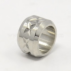 Tarnish Resistant 304 Stainless Steel Large Hole Column Carved X-shape Beads&nbsp;LS-STAS-G037-06
