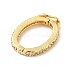 Brass Micro Pave Clear Cubic Zirconia Twister Clasps &nbsp;KK-H434-21G