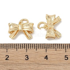 真鍮製チャーム  ちょう結びのチャーム  カドミウムフリー＆ニッケルフリー＆鉛フリー  18KGP本金メッキ  9.5x13.5x4mm  穴：3mm&nbsp;KK-G497-01G