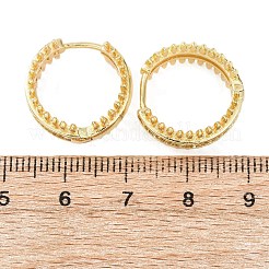 ブラスマイクロパヴェクリアキュービックジルコニアフープピアス  カドミウムフリー＆鉛フリー  ラックめっき  長持ちメッキ  リング形状  ゴールドカラー  17.5x8mm&nbsp;EJEW-D351-09G