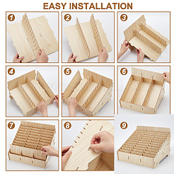 36-Grid Wooden Cell Phone Storage Box&nbsp;AJEW-WH0348-93B