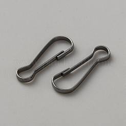 鉄製プッシュゲート スナップ キーチェーン留め具  ガンメタ色  22.5x7.5x1.5mm  100個/セット&nbsp;IFIN-WH20010-05