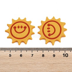 塩ビカボション  ラバー加工  オレンジ  太陽  27.5x28.5x3mm&nbsp;PVC-D001-01D