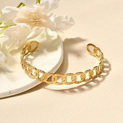 304 Stainless Steel Open Cuff Bangles for Women&nbsp;BJEW-Z083-02G-06