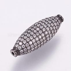 Brass Micro Pave Cubic Zirconia Beads&nbsp;KK-P116-16