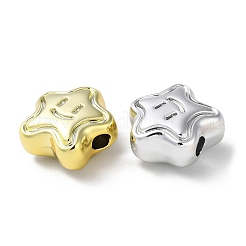 UVメッキアクリルビーズ  水平穴  笑顔で主演  ミックスカラー  18x18x9.5mm  穴：3.5mm&nbsp;X-MACR-K351-13