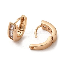 Brass Micro Pave Cubic Zirconia Hoop Earrings&nbsp;EJEW-C073-17KCG